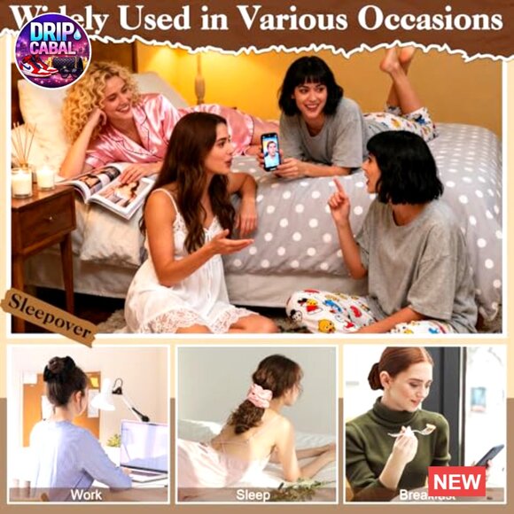 Jumbo Satin Silk Scrunchies Set Oversized Hair Ties For Thick Hair - Picture 7 of 7